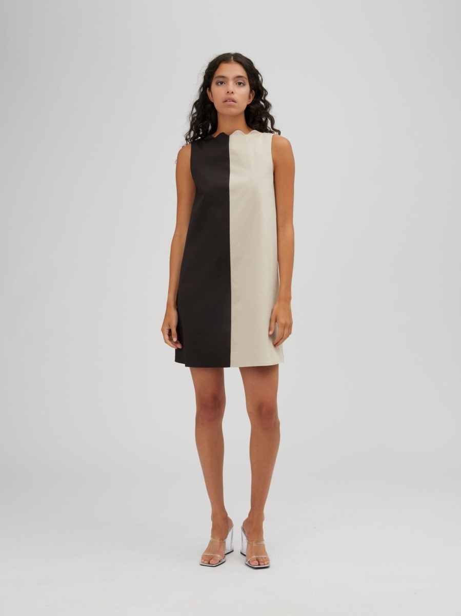 Women Elaine Hersby | Revenna Dress Black/Beige